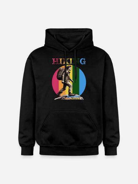 MOUNTAINEERING HIKING - Gildan Unisex Softstyle® Midweight Hoodie - black