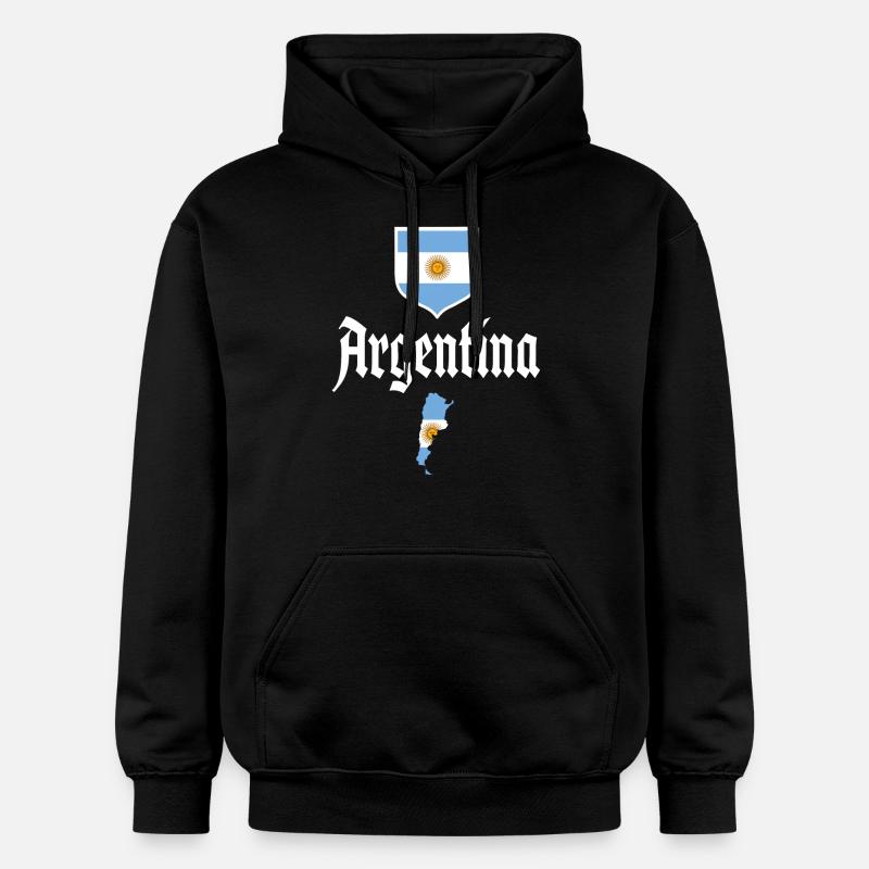 Argentine Cadeau Argentine Drapeau argentin - Sweat à capuche Softstyle® Gildan Unisexe - noir