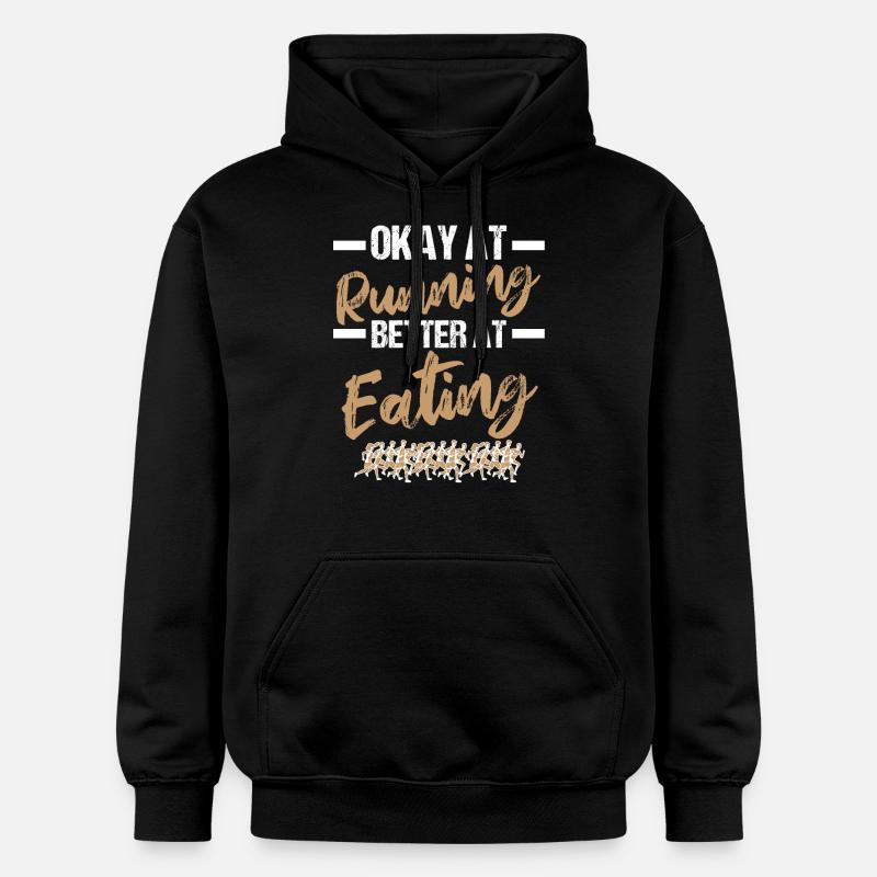 Sprinter : Mieux : Manger, Courir - Sweat à capuche Softstyle® Gildan Unisexe - noir