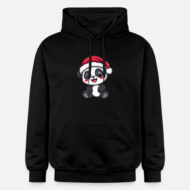Panda Noël Mignon - Sweat à capuche Softstyle® Gildan Unisexe - noir