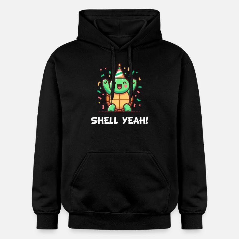 Shell Yeah! Celebration Turtle - Gildan Unisex Softstyle® Midweight Hoodie - black