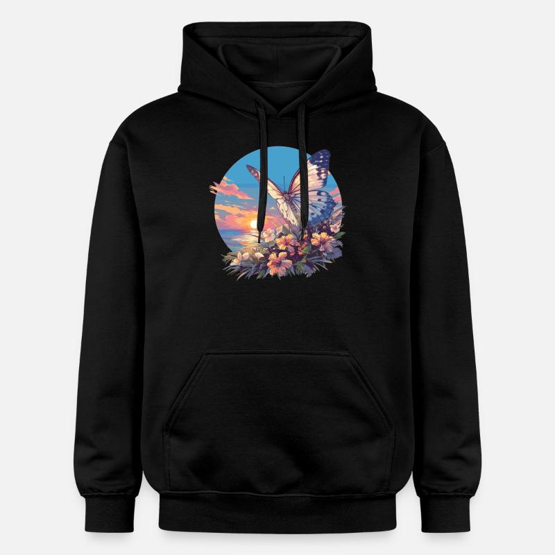 papillon papillons papillon papillon - Sweat à capuche Softstyle® Gildan Unisexe - noir