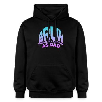 Bruh Formerly Known As Dad - Gildan Unisex Softstyle® Midweight Hoodie - black - Front - Marisol (170cm) & Nik (191cm)