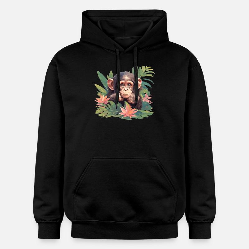 Chimpanzé Schimpansen Schimpanse - Sweat à capuche Softstyle® Gildan Unisexe - noir