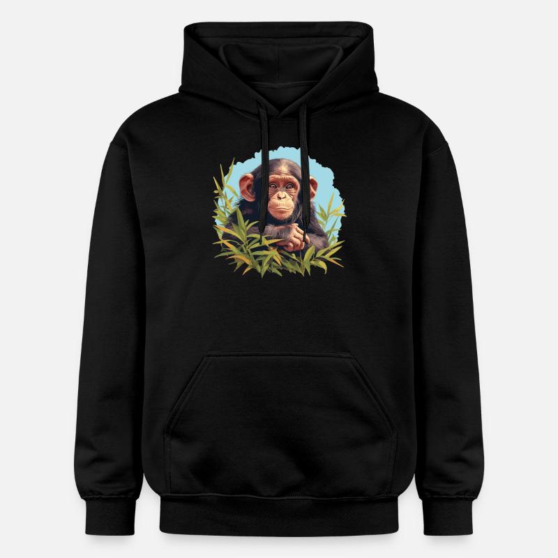 Chimpanzé Schimpansen Schimpanse - Sweat à capuche Softstyle® Gildan Unisexe - noir