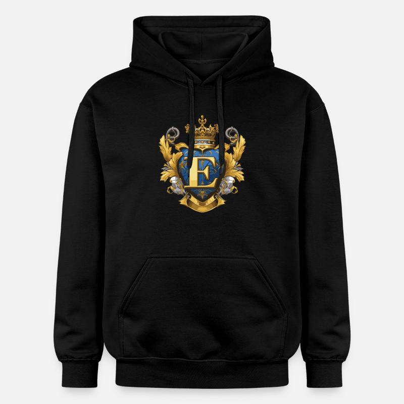 Couronne de logo E Letter - Sweat à capuche Softstyle® Gildan Unisexe - noir