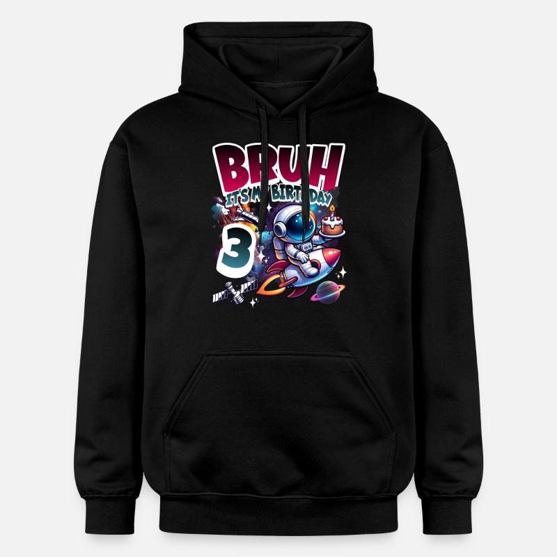 Astronaute 3e anniversaire Espace - Sweat à capuche Softstyle® Gildan Unisexe - noir