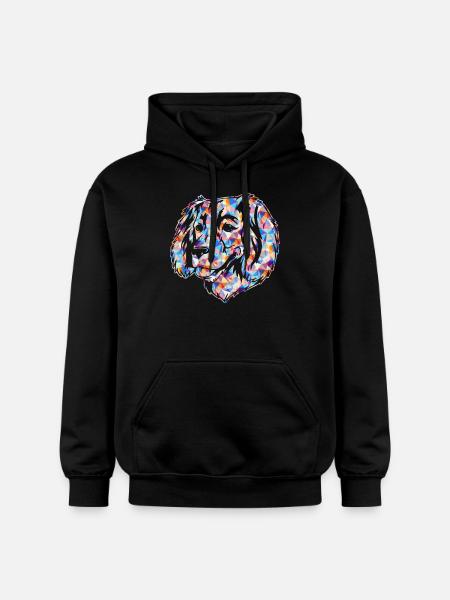 Boykin Spaniel Dog Geometric - Gildan Unisex Softstyle® Midweight Hoodie - black
