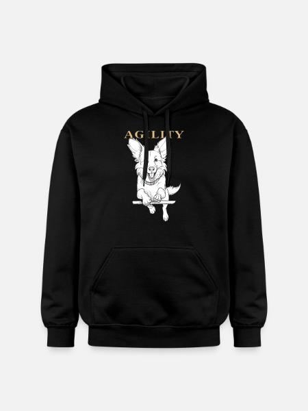 DOG AGILITY - Gildan Unisex Softstyle® Midweight Hoodie - black