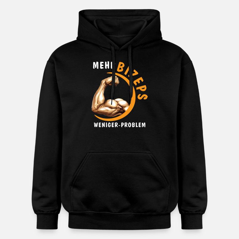 MORE BICEPS, LESS PROBLEM - Gildan Unisex Softstyle® Midweight Hoodie - black