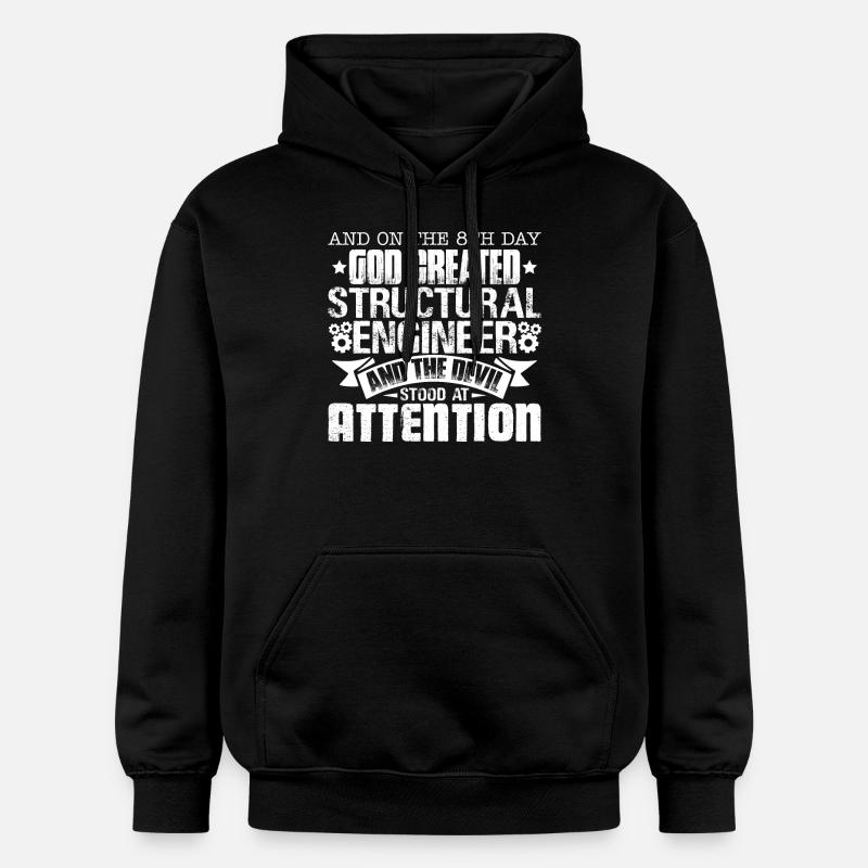 God Created Structural Engineer - Gildan Unisex Softstyle® Midweight Hoodie - black