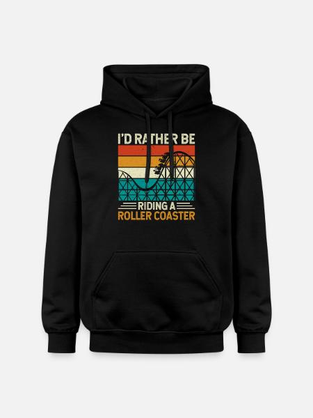 Roller Coaster Theme Park - Gildan Unisex Softstyle® Midweight Hoodie - black