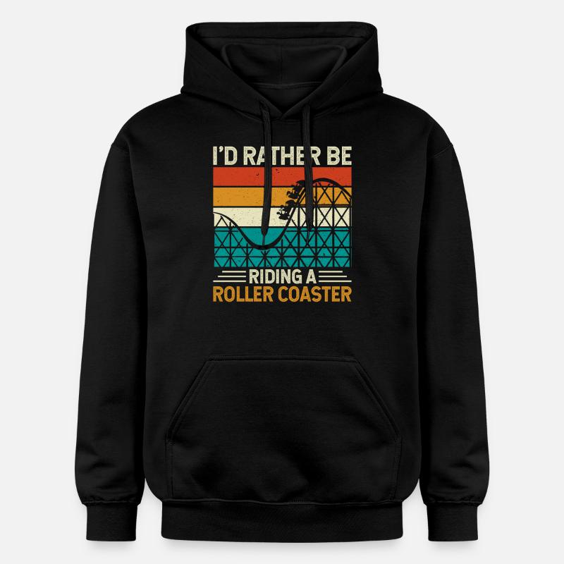 Roller Coaster Theme Park - Gildan Unisex Softstyle® Midweight Hoodie - black