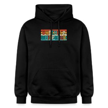 Arschloch-Flüsterer - Gildan Unisex Softstyle® Midweight Hoodie - Schwarz - Vorne - Marisol (170cm) & Nik (191cm)