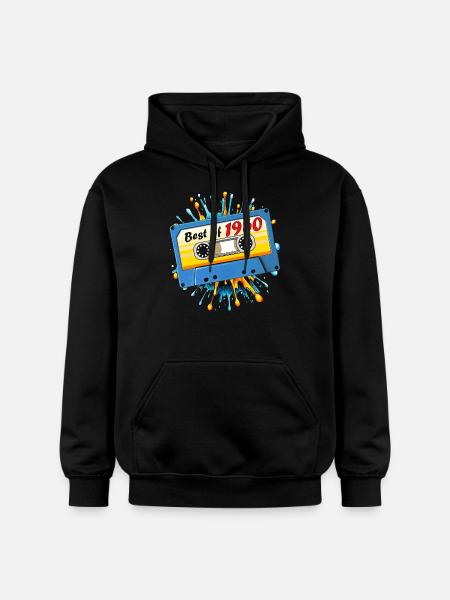 1950 MUSIC CASSETTE BEST OF - Gildan Unisex Softstyle® Midweight Hoodie - black
