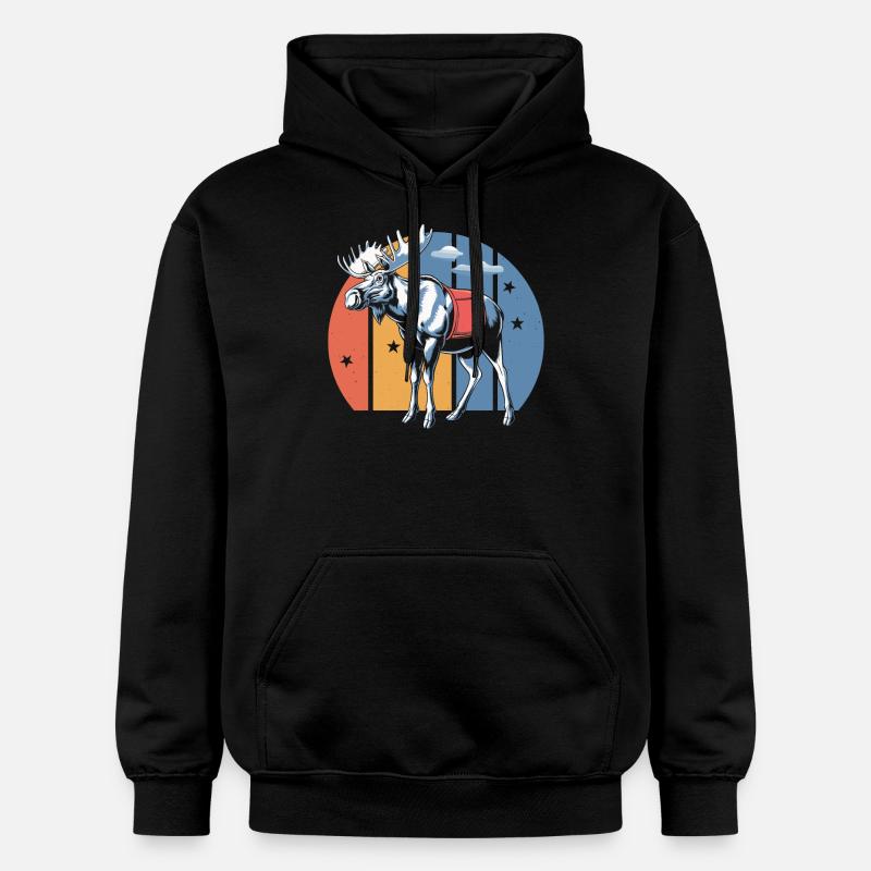 Elch - Gildan Unisex Softstyle® Midweight Hoodie - Schwarz