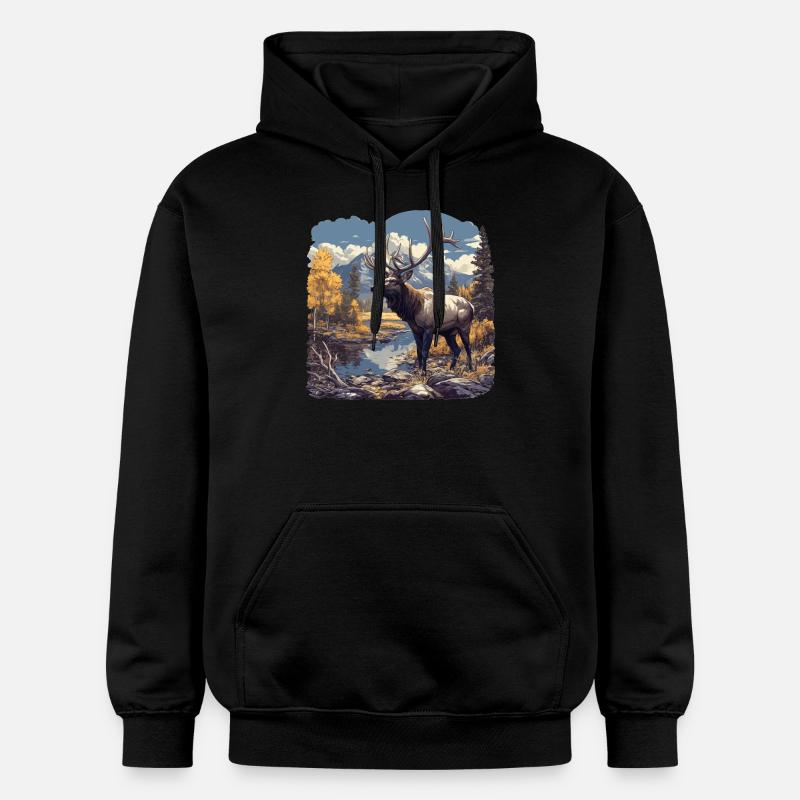 Elche Elch - Gildan Unisex Softstyle® Midweight Hoodie - Schwarz