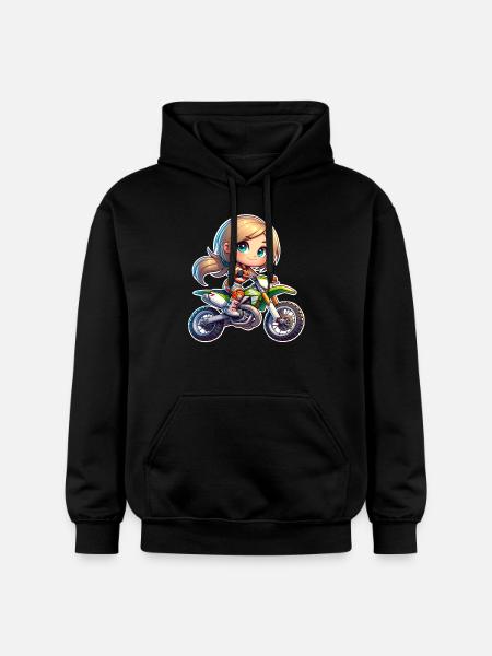 Motocross Women Girls Girl - Gildan Unisex Softstyle® Midweight Hoodie - black