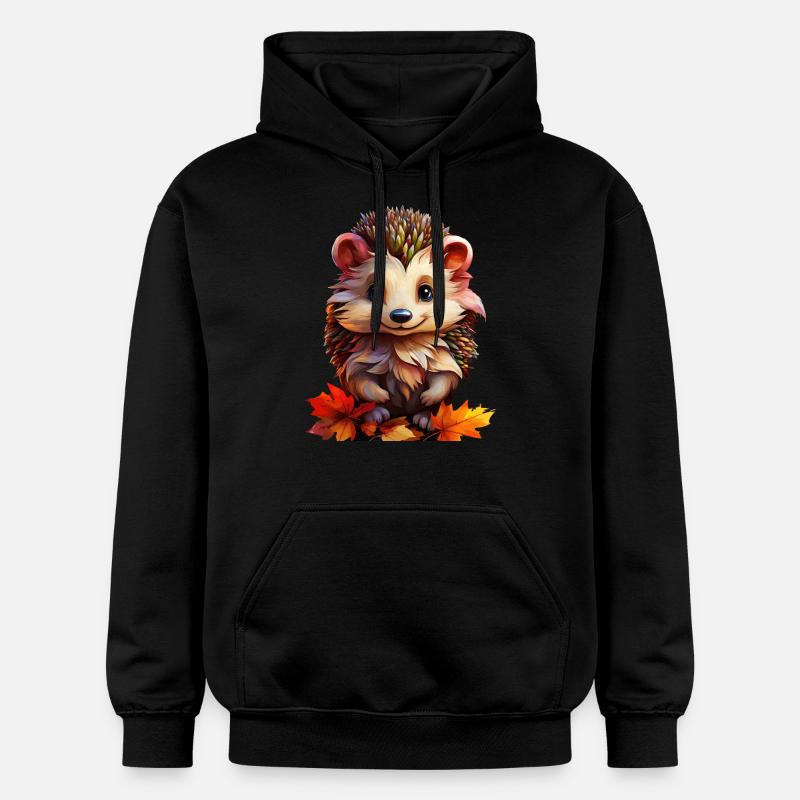 FEUILLES D’AUTOMNE HÉRISSON - Sweat à capuche Softstyle® Gildan Unisexe - noir