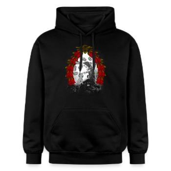 Conte de fées Conte de fées Personnage Fantôme Halloween Chats Chat - Sweat à capuche Softstyle® Gildan Unisexe - noir - Devant - Marisol (170cm) & Nik (191cm)