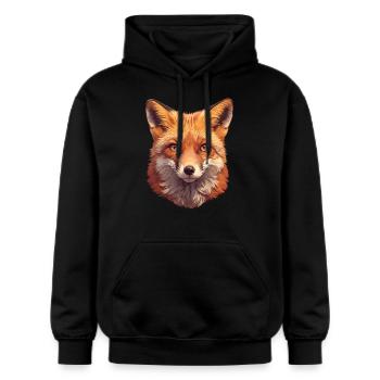 Renards Renard - Sweat à capuche Softstyle® Gildan Unisexe - noir - Devant - Marisol (170cm) & Nik (191cm)
