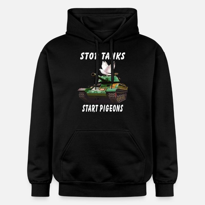 STOP TANKS START PIGEONS - Sweat à capuche Softstyle® Gildan Unisexe - noir