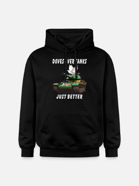 DOVES OVER TANKS JUST BETTER - Gildan Unisex Softstyle® Midweight Hoodie - black