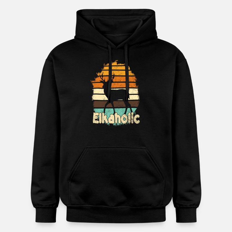 Chasse à l’élan Elkaholic Hunters - Sweat à capuche Softstyle® Gildan Unisexe - noir