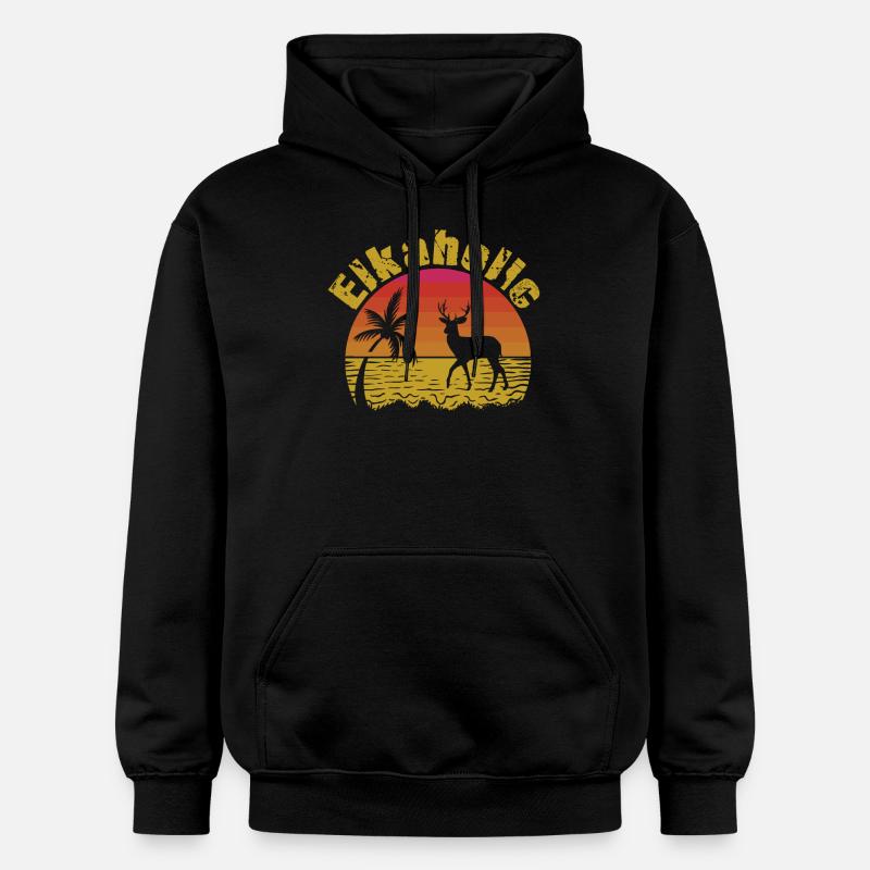 Chasse à l’élan Elkaholic Hunters - Sweat à capuche Softstyle® Gildan Unisexe - noir