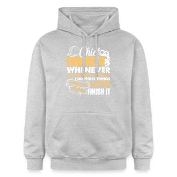 Chief Engineer Solves Problem - Gildan Unisex Softstyle® Midweight Hoodie - light heather grey - Front - Liana (172cm) & Jaron (178cm)