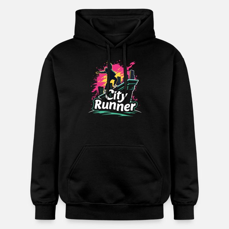 City Runner Stadtläufer - Sweat à capuche Softstyle® Gildan Unisexe - noir