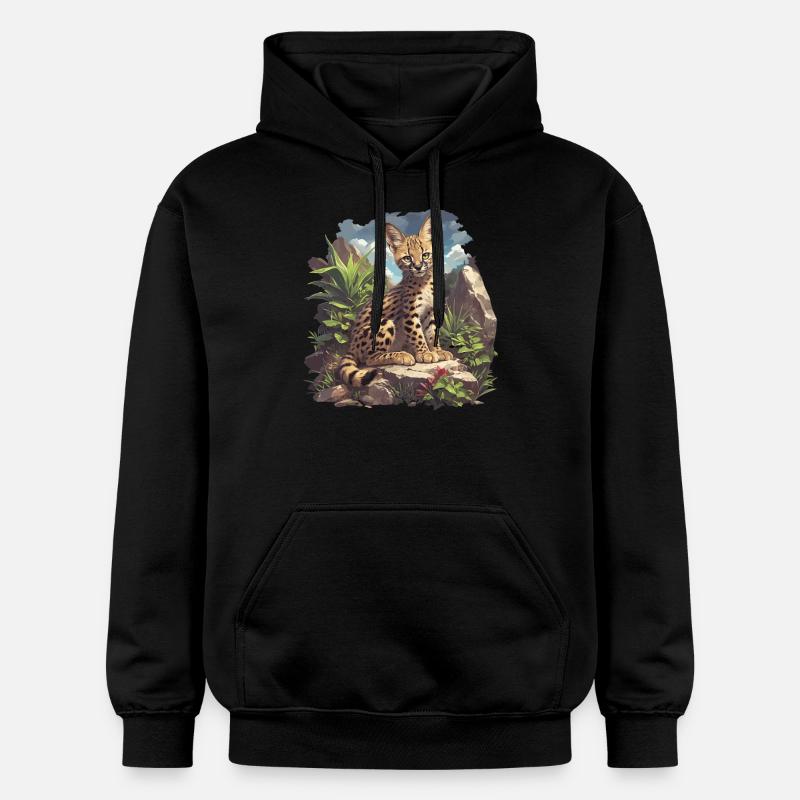 Servale Serval - Sweat à capuche Softstyle® Gildan Unisexe - noir