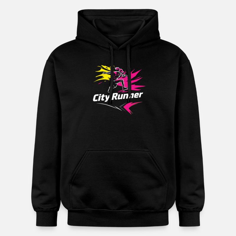 City Runner Stadtläufer - Sweat à capuche Softstyle® Gildan Unisexe - noir