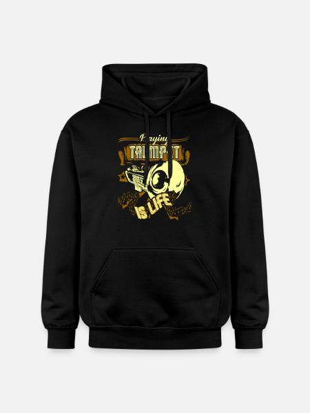 Playing Trumpet Is Life - Gildan Unisex Softstyle® Midweight Hoodie - black