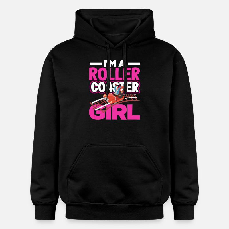 Ich Bin Ein Achterbahn Mädchen - Gildan Unisex Softstyle® Midweight Hoodie - Schwarz