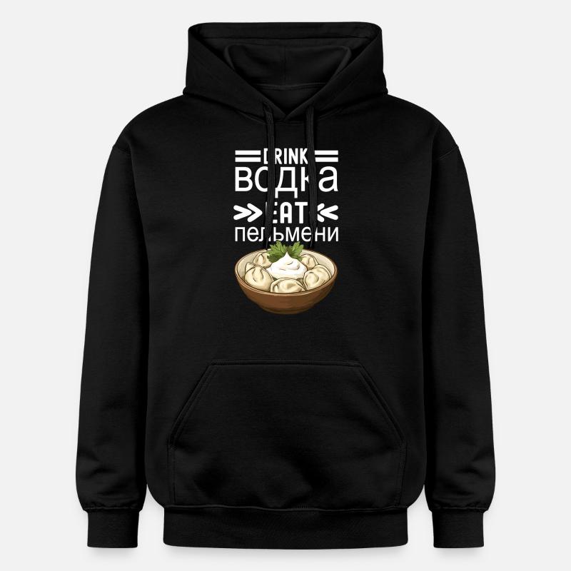 Pelmeni Cuisine russe - Sweat à capuche Softstyle® Gildan Unisexe - noir
