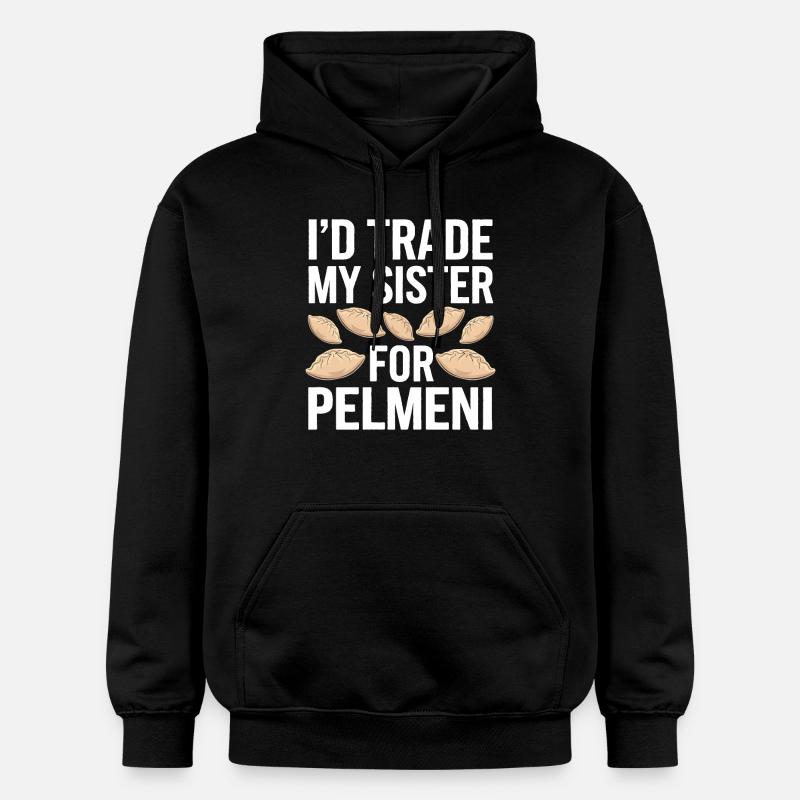 Pelmeni Cuisine russe - Sweat à capuche Softstyle® Gildan Unisexe - noir