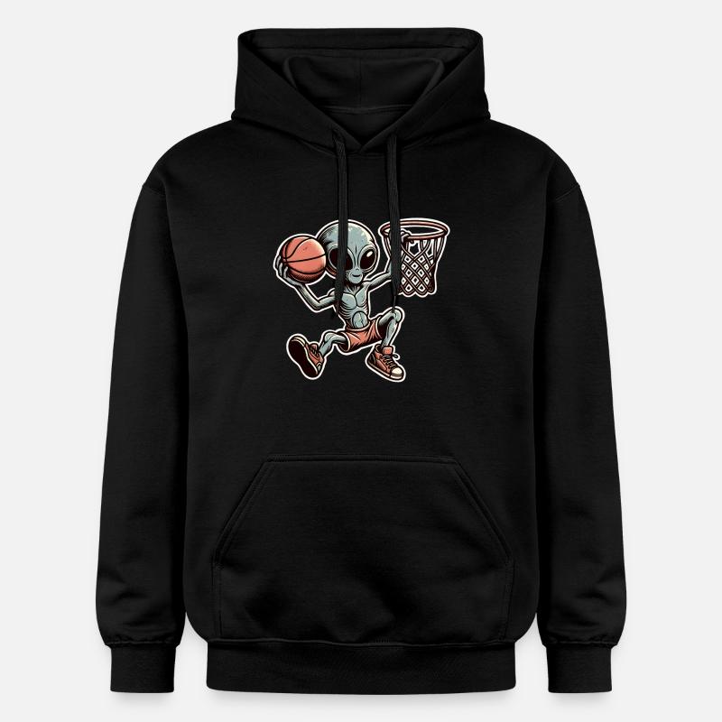 Basketball Dunking Alien - Sweat à capuche Softstyle® Gildan Unisexe - noir