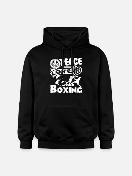 Boxing Peace Love Boxing - Gildan Unisex Softstyle® Midweight Hoodie - black