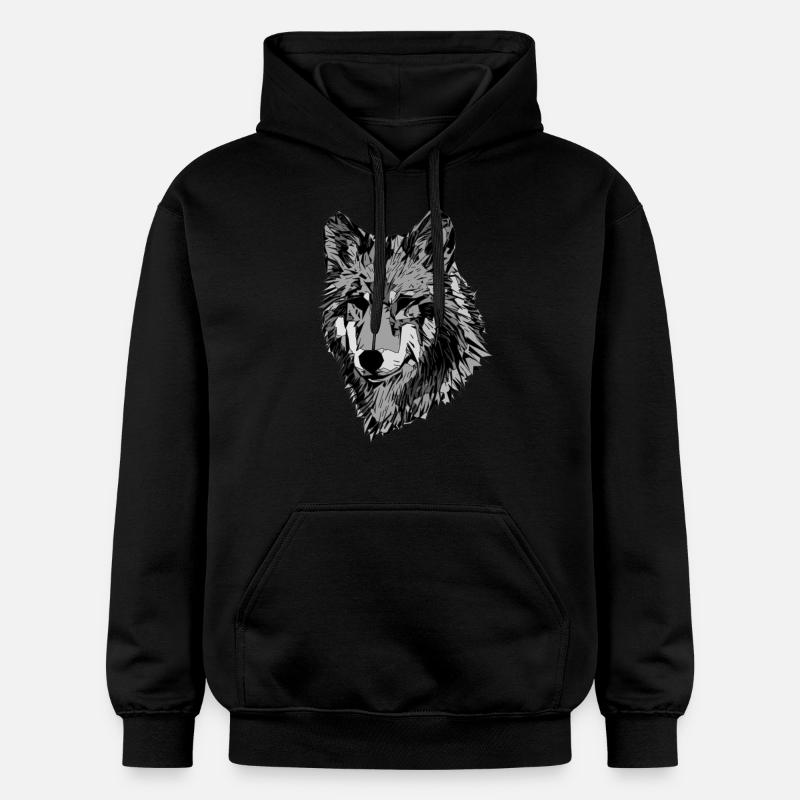 Visage abstrait de chiens - Sweat à capuche Softstyle® Gildan Unisexe - noir