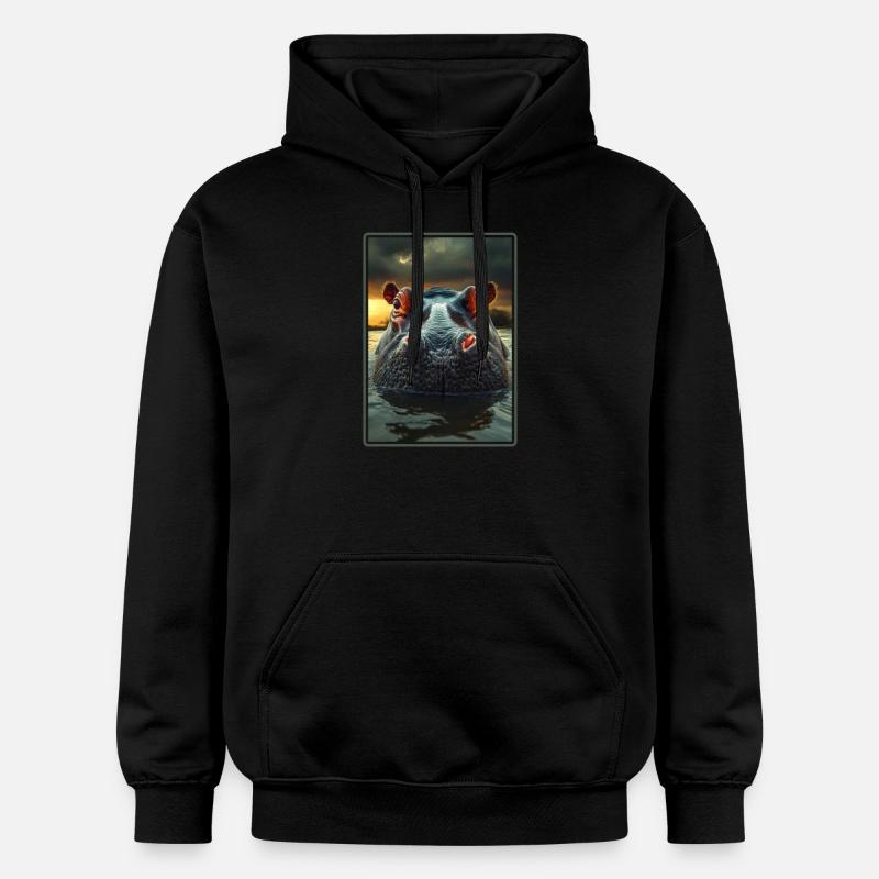 Hippopotame Hippopotame - Sweat à capuche Softstyle® Gildan Unisexe - noir