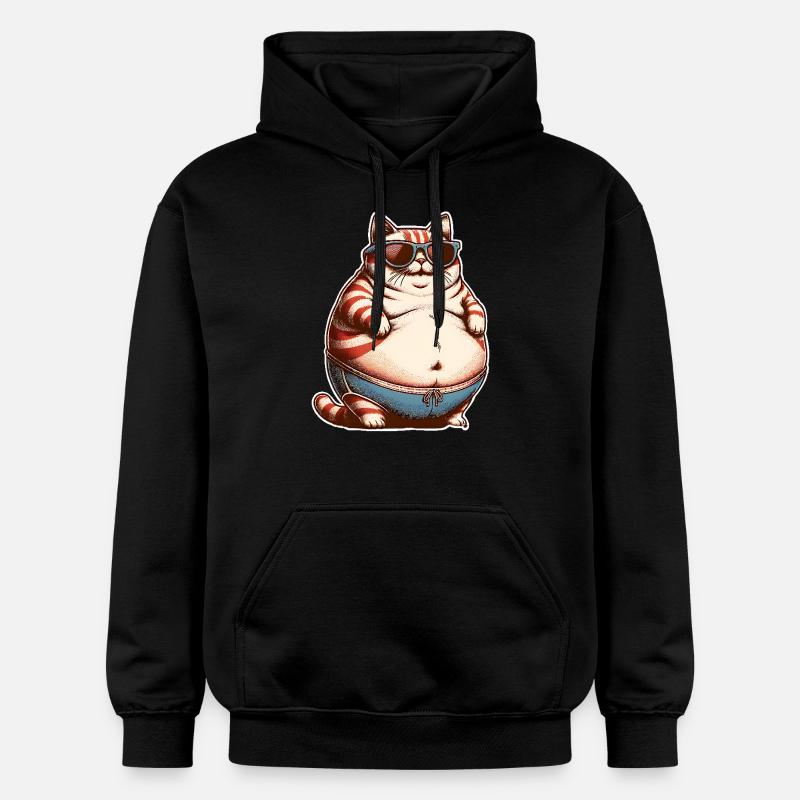 Gros chat - Sweat à capuche Softstyle® Gildan Unisexe - noir