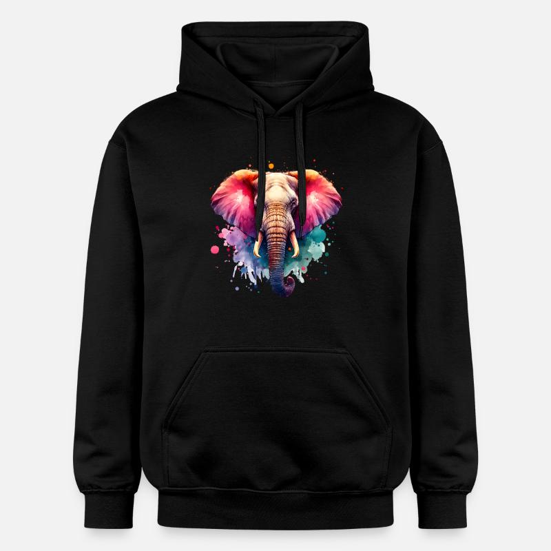 Éléphant - Sweat à capuche Softstyle® Gildan Unisexe - noir