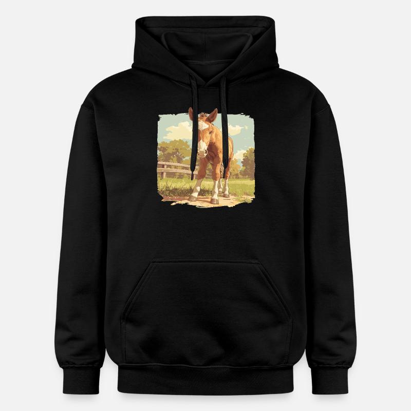 Chevaux Cheval - Sweat à capuche Softstyle® Gildan Unisexe - noir