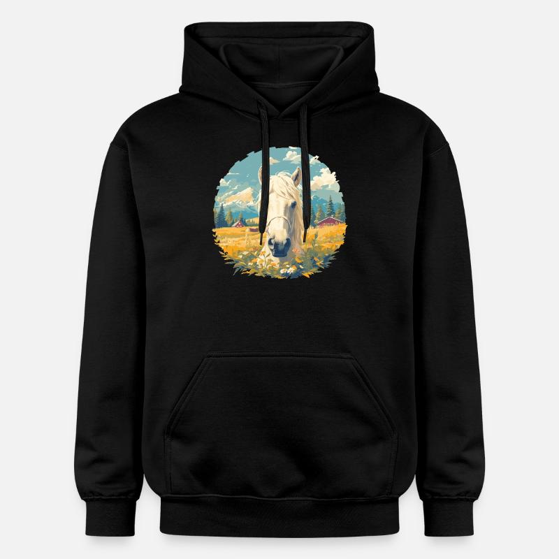 Chevaux Cheval - Sweat à capuche Softstyle® Gildan Unisexe - noir