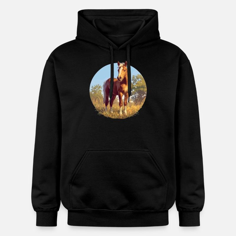 Chevaux Cheval - Sweat à capuche Softstyle® Gildan Unisexe - noir