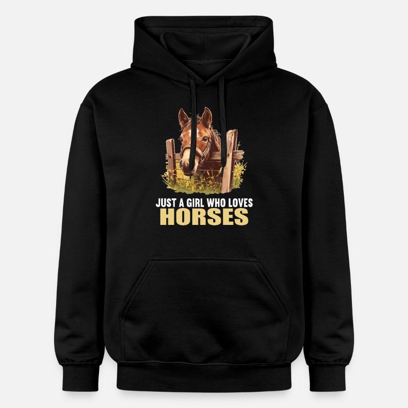 Chevaux Cheval - Sweat à capuche Softstyle® Gildan Unisexe - noir