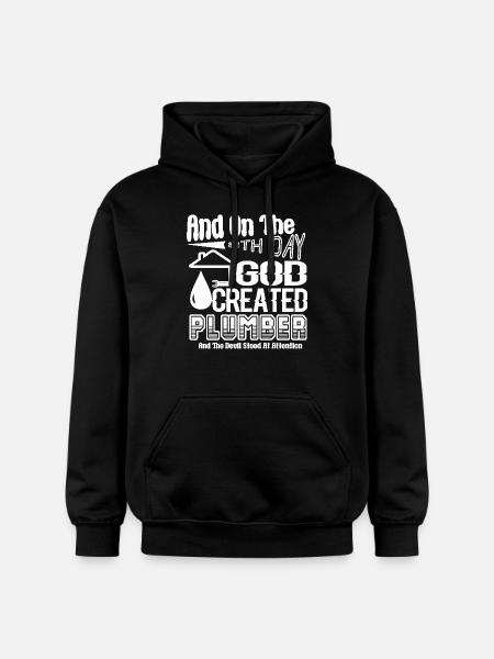 Plumber God Created Plumber - Gildan Unisex Softstyle® Midweight Hoodie - black