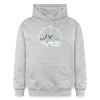 Wegweiser, Versprechenshüter, Wundertäter - Gildan Unisex Softstyle® Midweight Hoodie - Hellgrau meliert - Vorne - Liana (172cm) & Jaron (178cm)