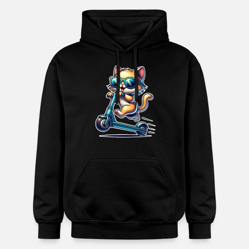 E-Scooter E-Scooter Katt Scooter - Gildan luvtröja unisex Softstyle® Midweight - svart